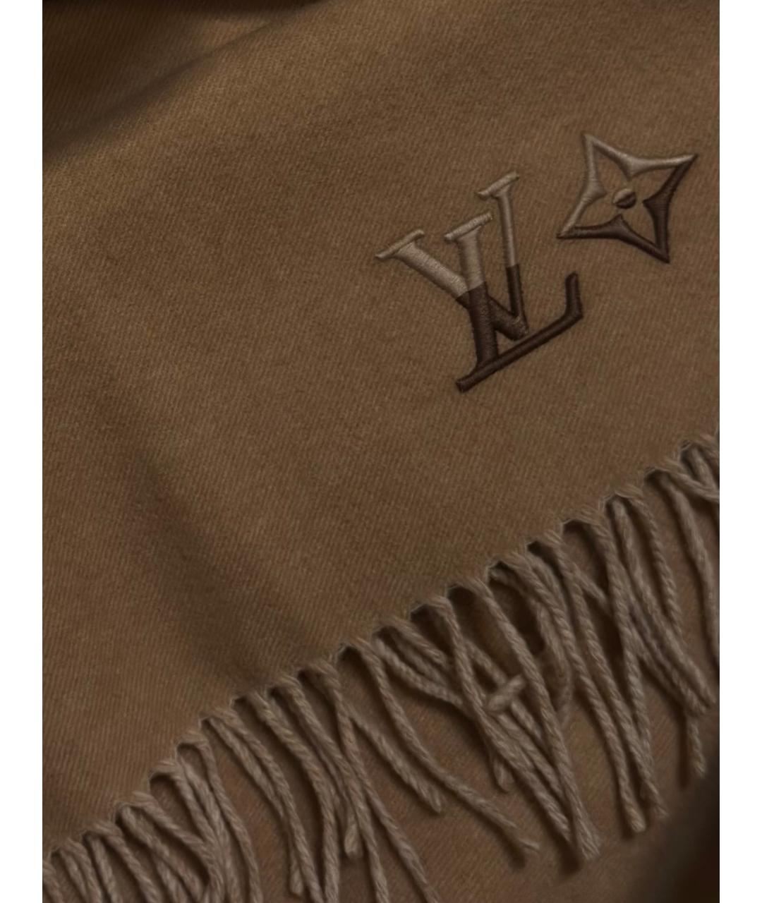 LOUIS VUITTON Бежевый кашемировый шарф, фото 2