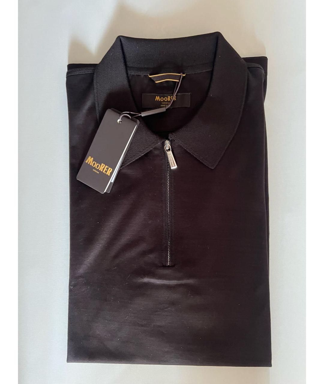 MOORER Коричневое хлопковое поло с коротким рукавом, фото 8