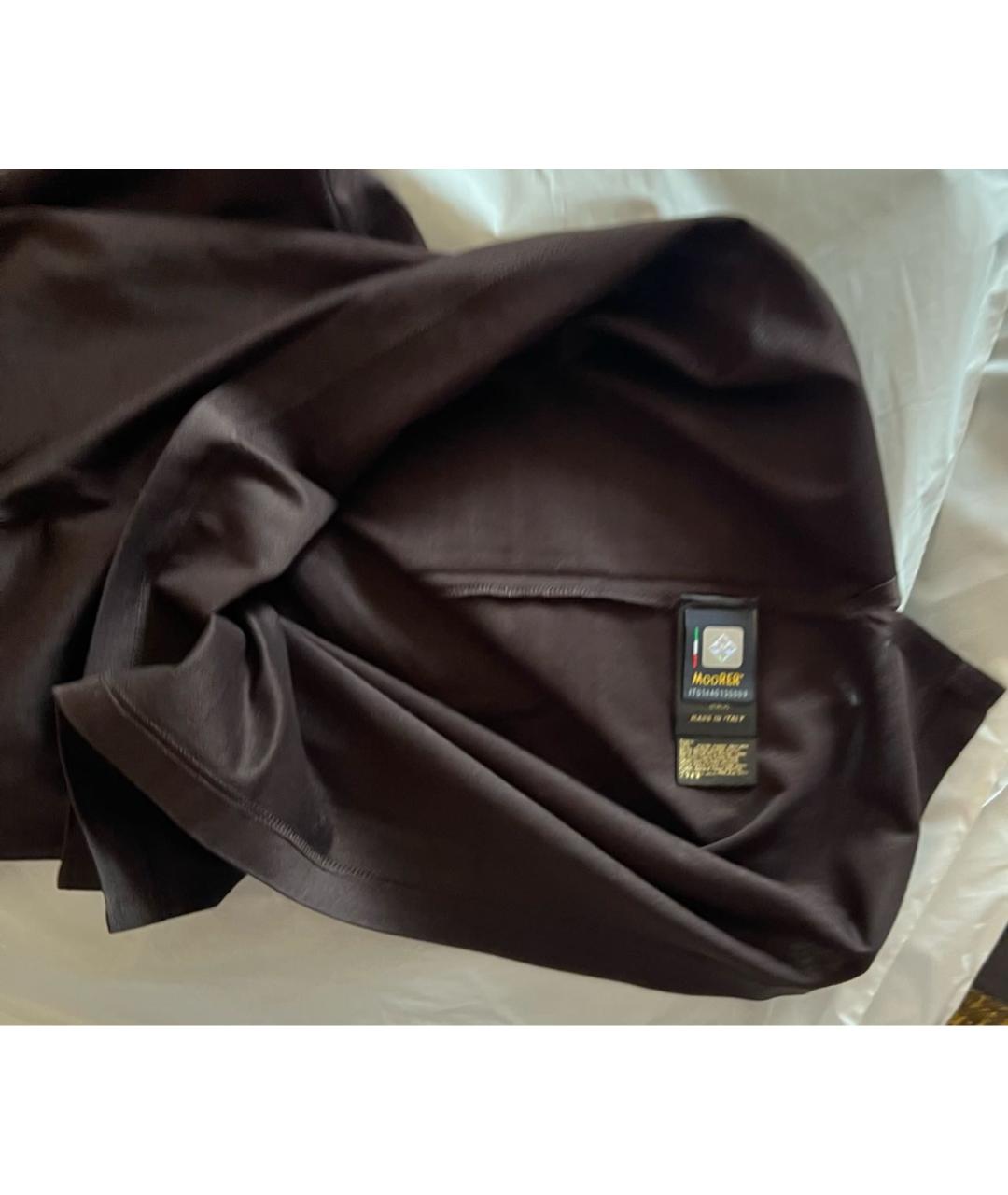 MOORER Коричневое хлопковое поло с коротким рукавом, фото 7