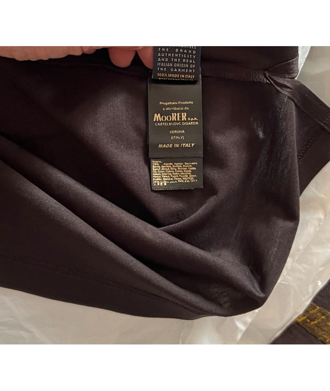MOORER Коричневое хлопковое поло с коротким рукавом, фото 5