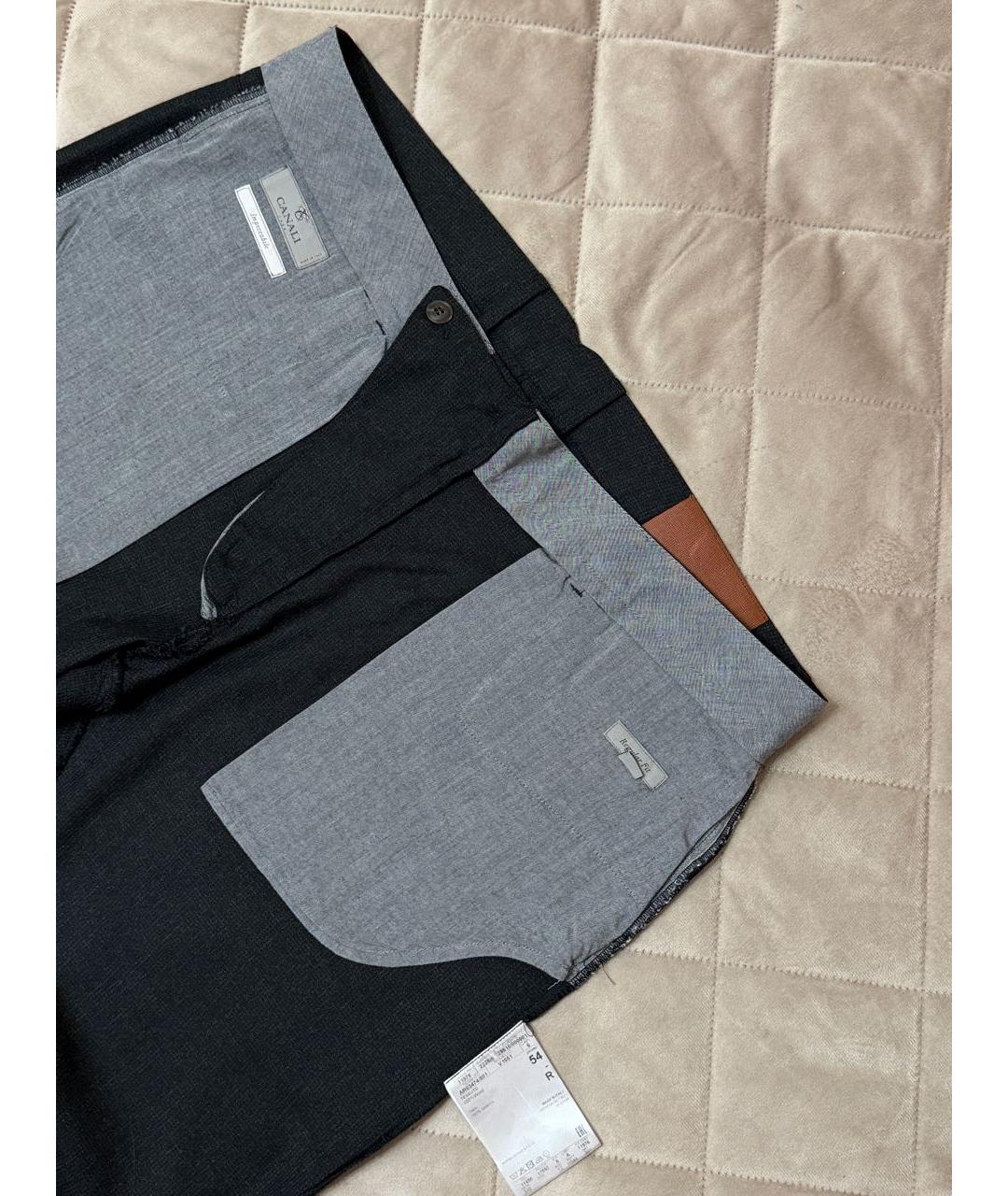 CANALI Серые шерстяные повседневные брюки, фото 8