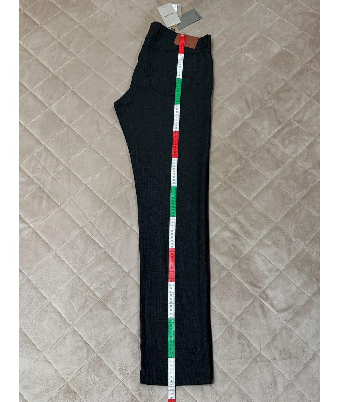 CANALI Серые шерстяные повседневные брюки, фото 4