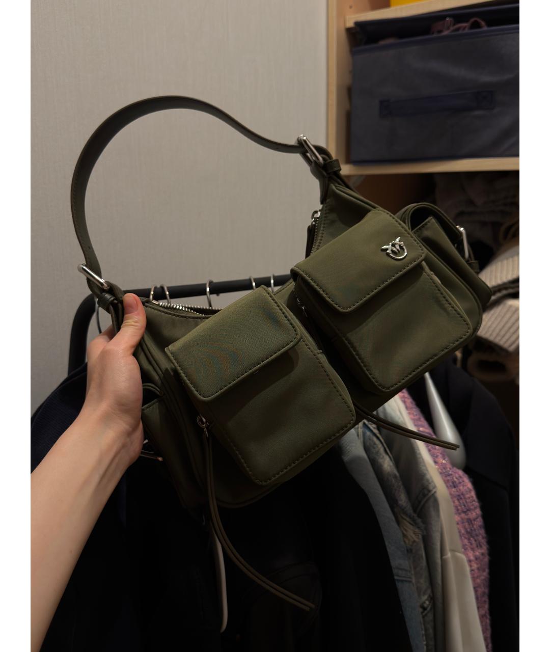 PINKO Хаки сумка через плечо, фото 4