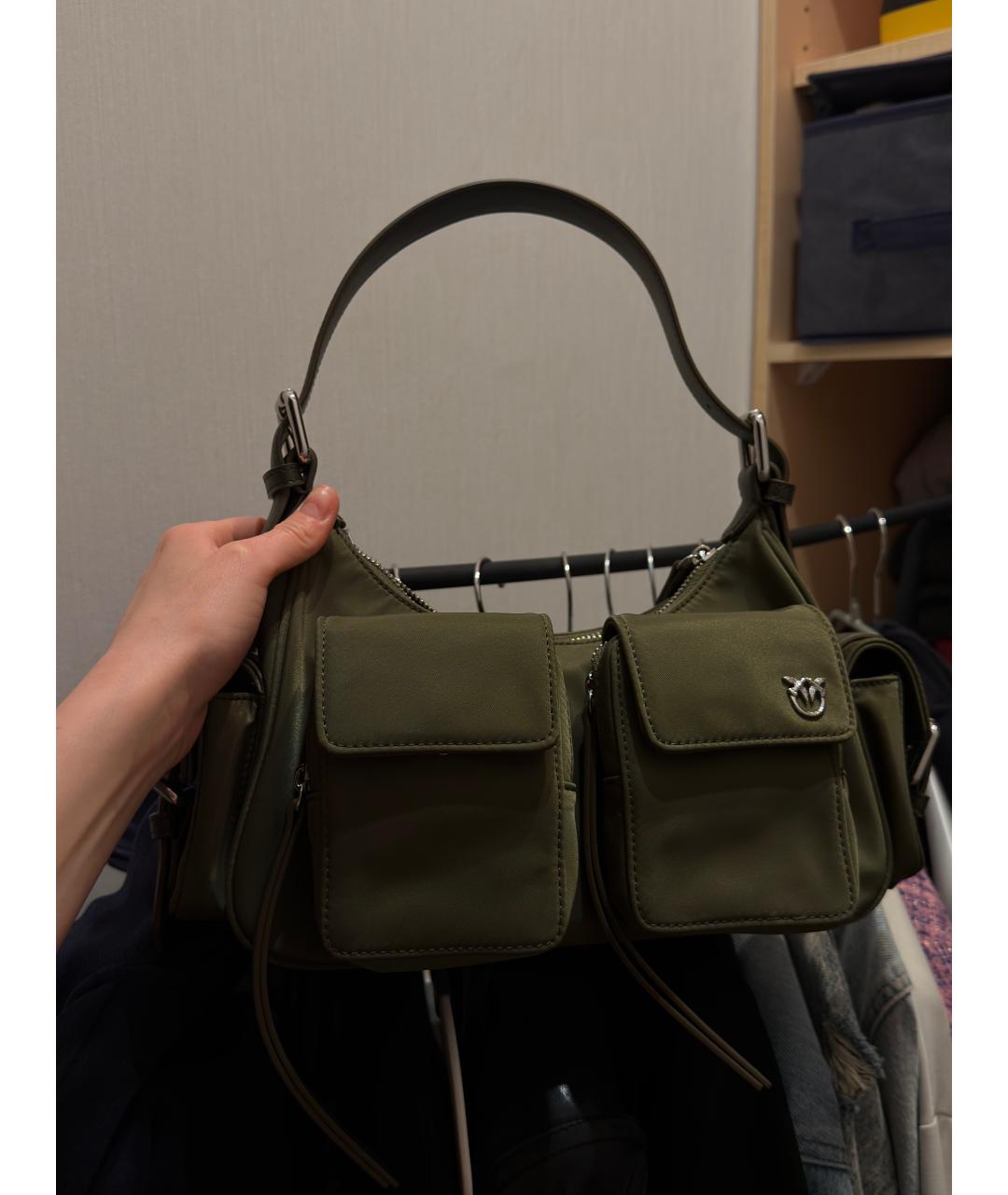 PINKO Хаки сумка через плечо, фото 2