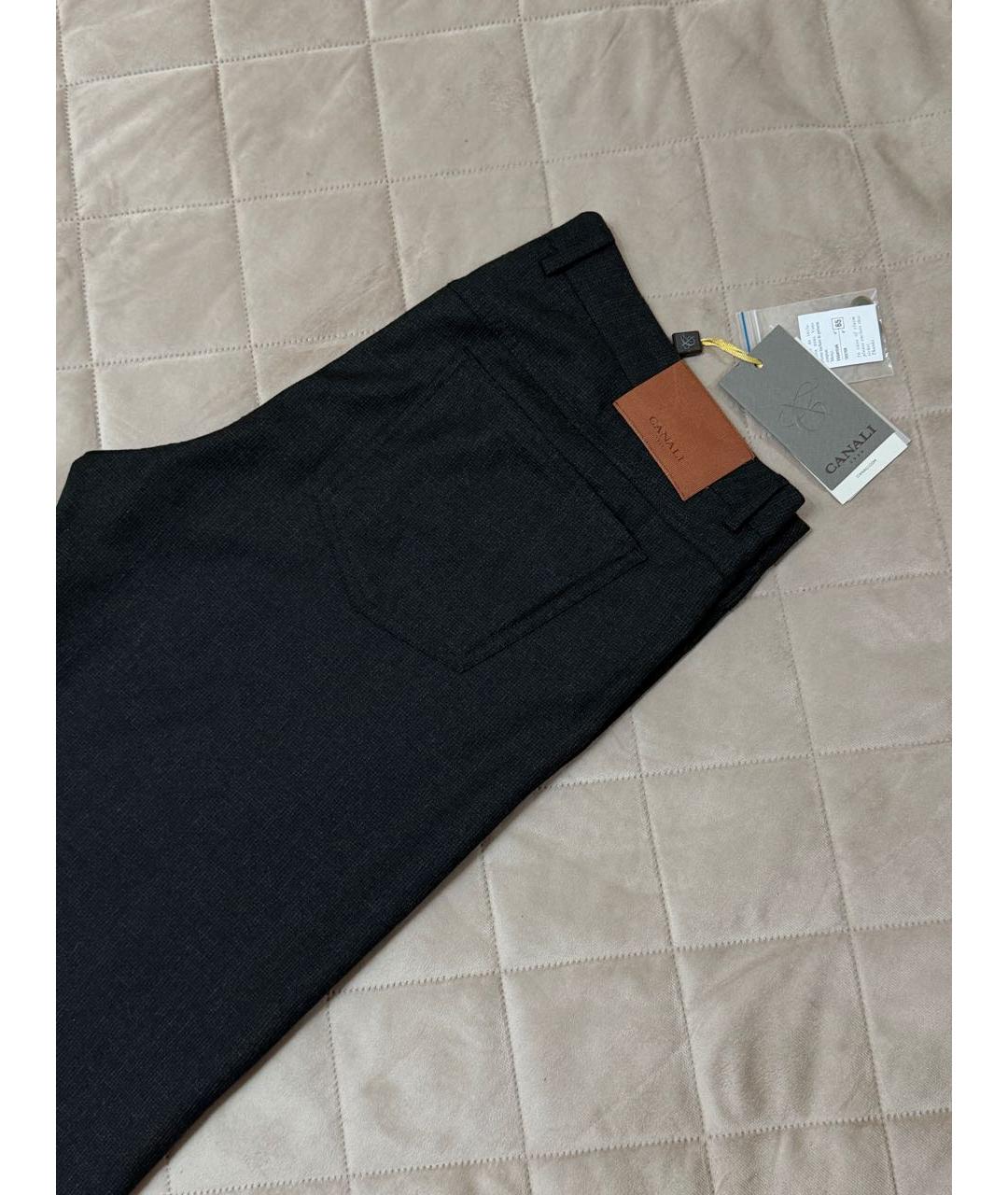 CANALI Серые шерстяные повседневные брюки, фото 7