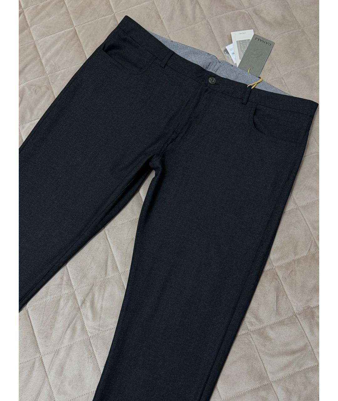 CANALI Серые шерстяные повседневные брюки, фото 4