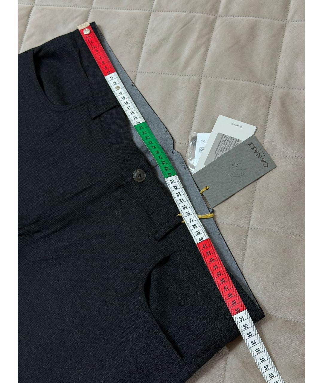 CANALI Серые шерстяные повседневные брюки, фото 5