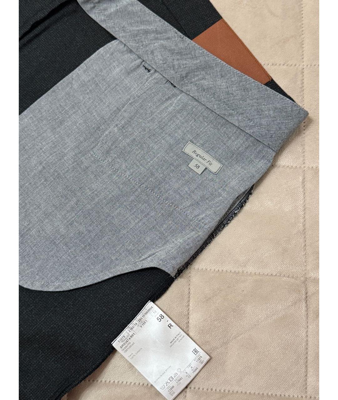CANALI Серые шерстяные повседневные брюки, фото 8