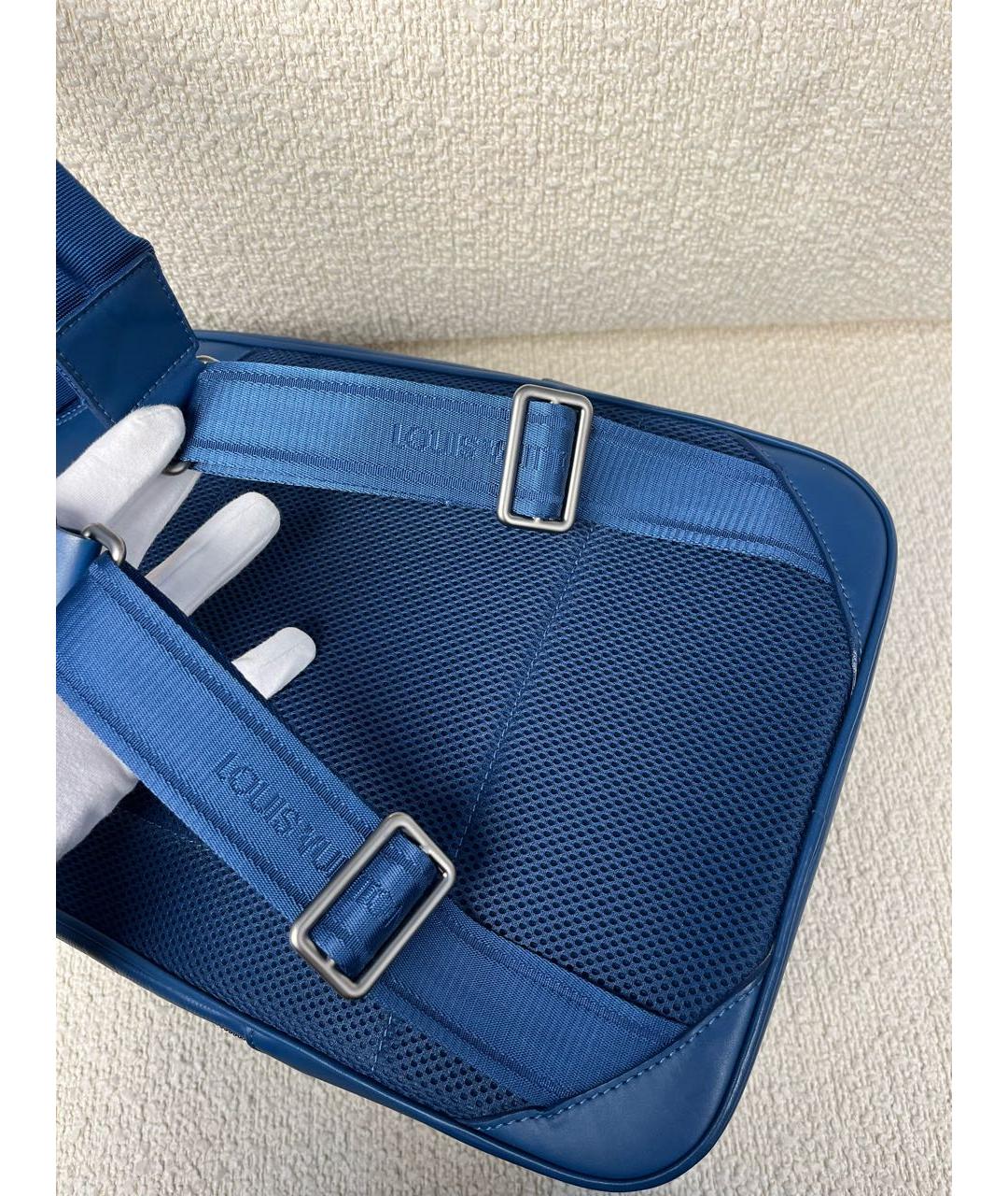LOUIS VUITTON Синий кожаный рюкзак, фото 8