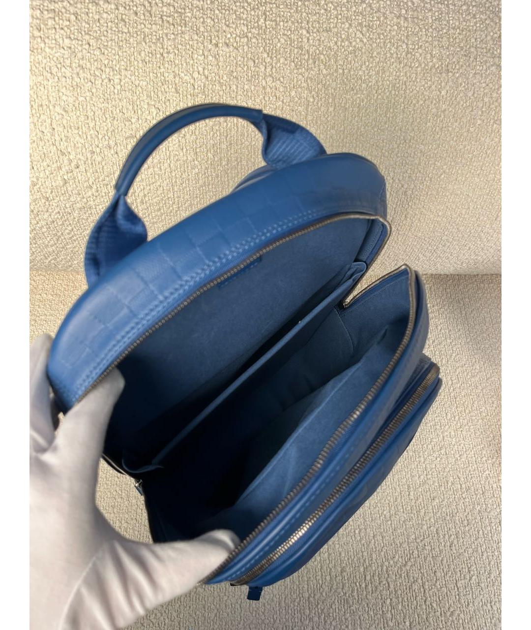 LOUIS VUITTON Синий кожаный рюкзак, фото 4