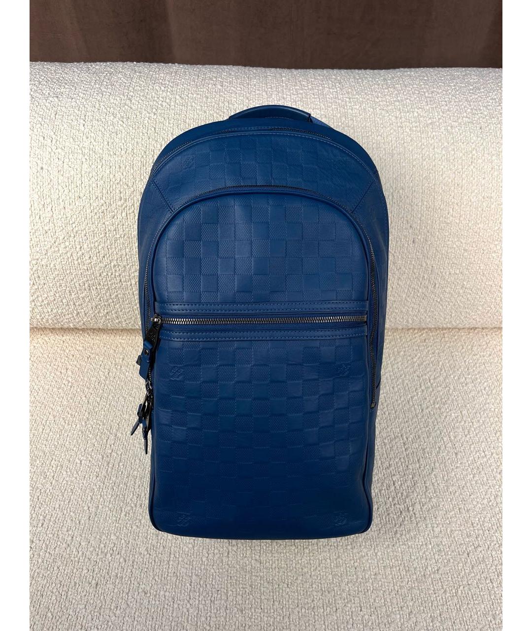 LOUIS VUITTON Синий кожаный рюкзак, фото 9