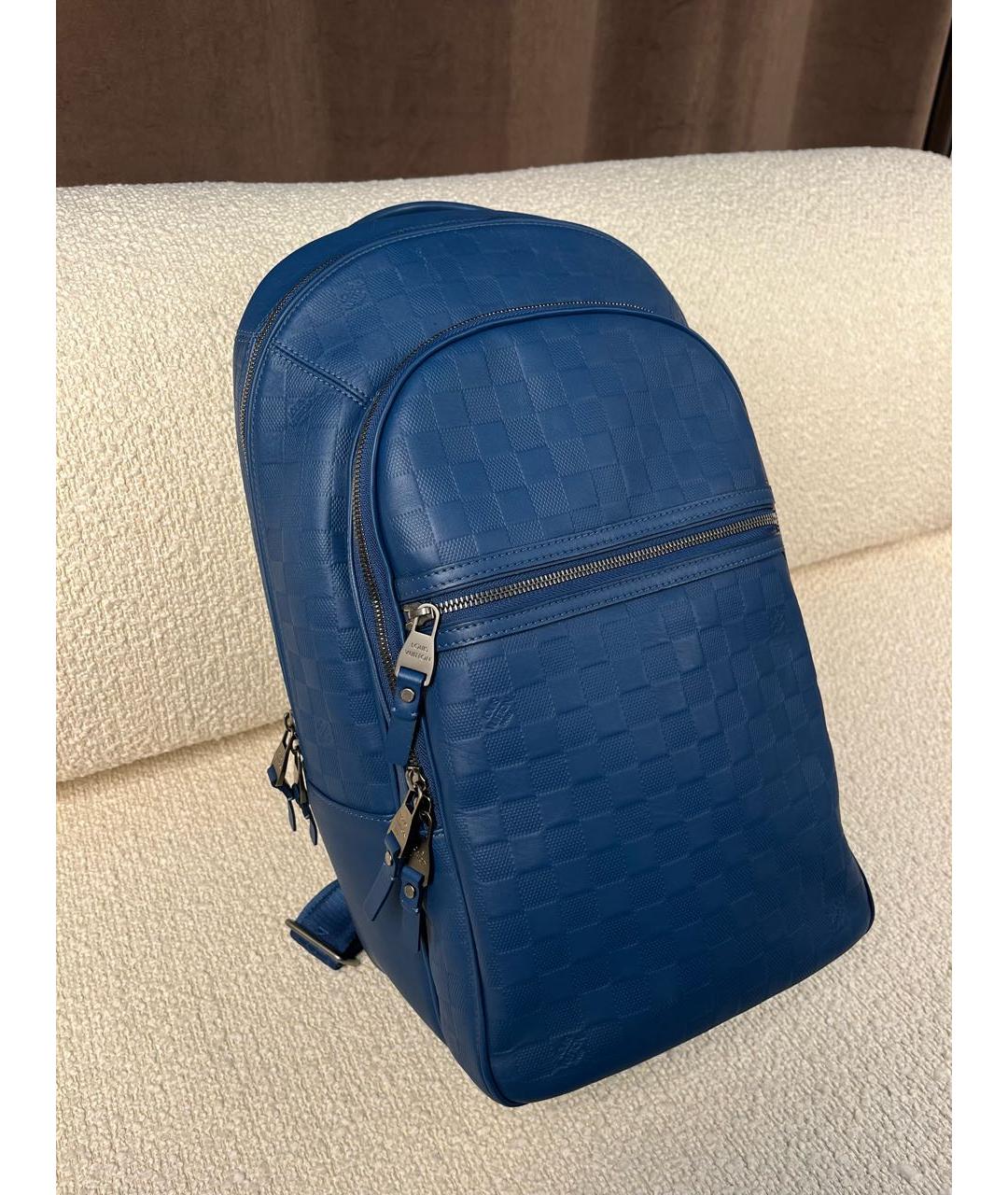 LOUIS VUITTON Синий кожаный рюкзак, фото 2