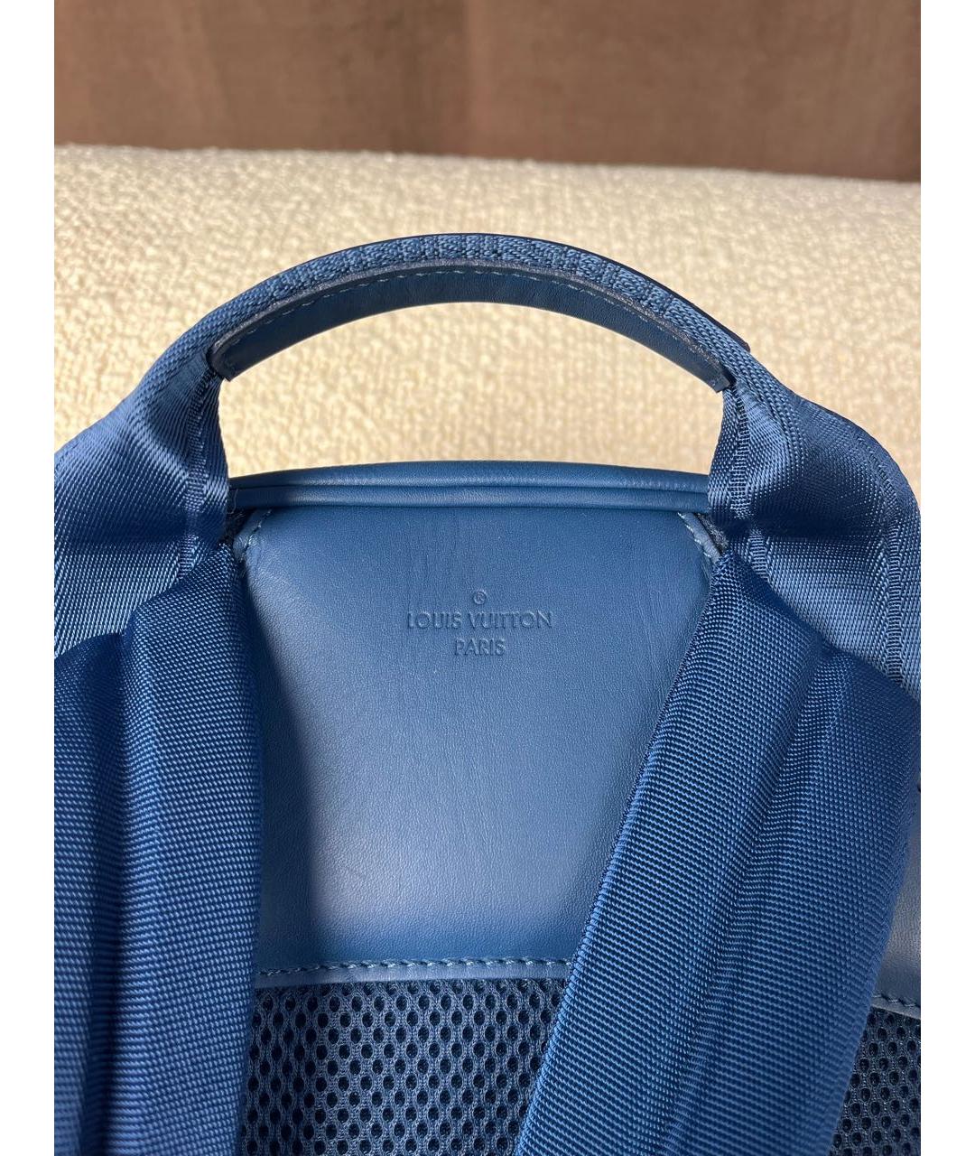 LOUIS VUITTON Синий кожаный рюкзак, фото 7