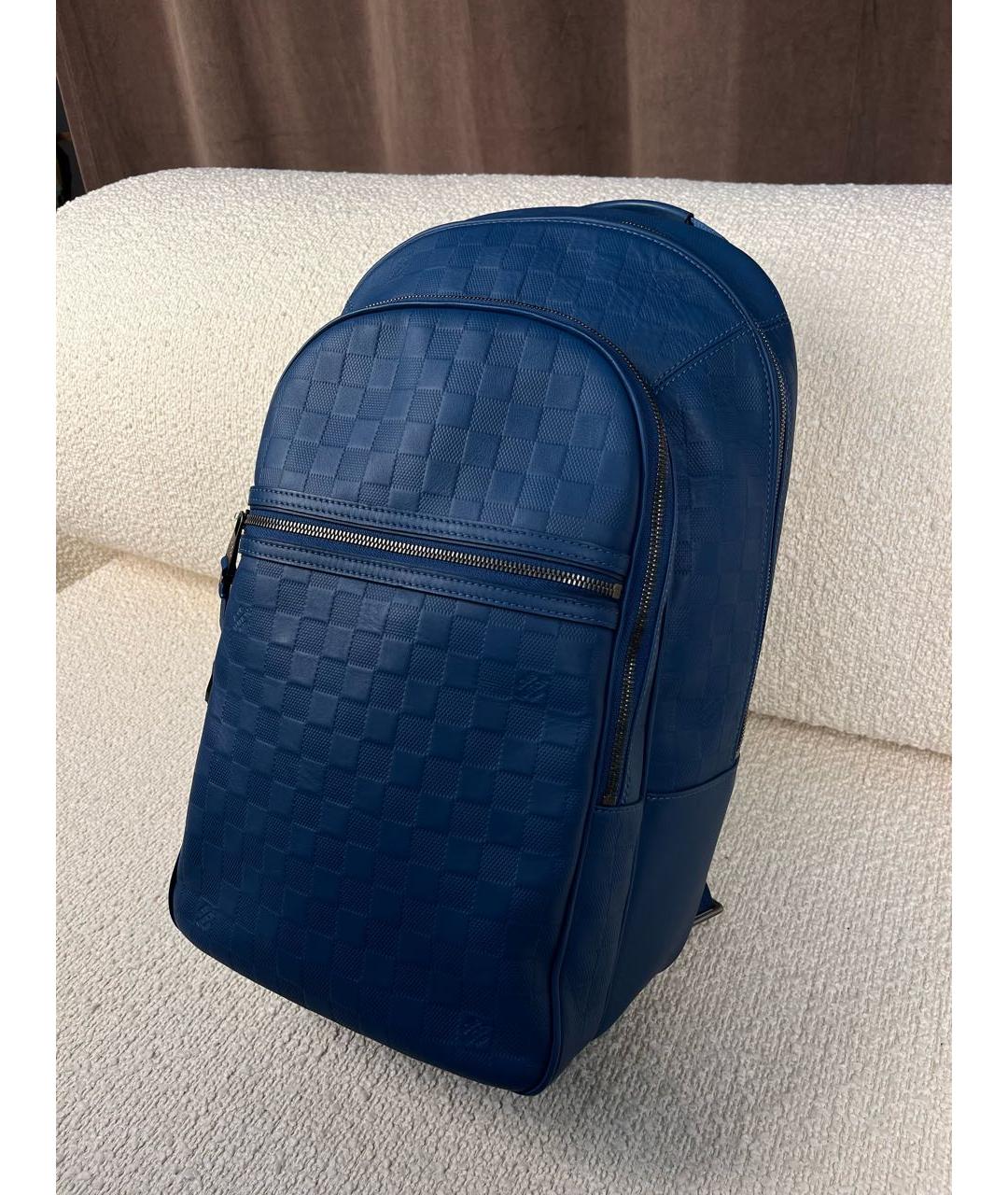 LOUIS VUITTON Синий кожаный рюкзак, фото 5