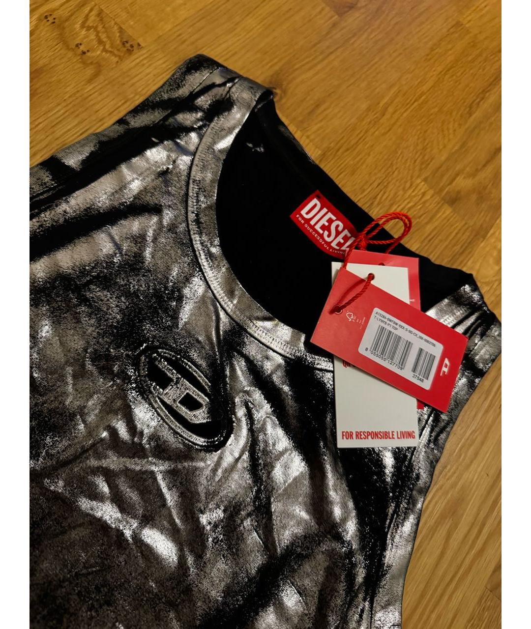 DIESEL Серебряная синтетическая майка, фото 3
