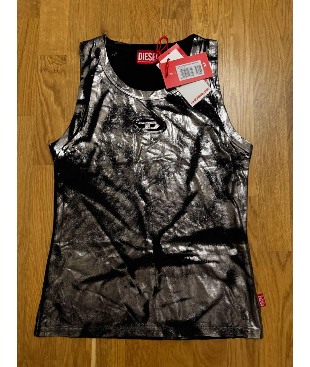 DIESEL Серебряная синтетическая майка, фото 5