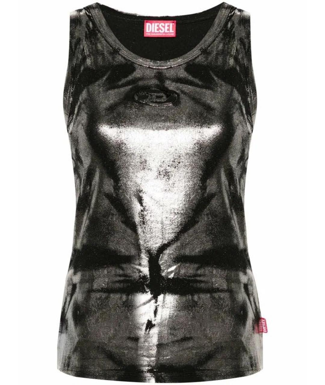DIESEL Серебряная синтетическая майка, фото 1
