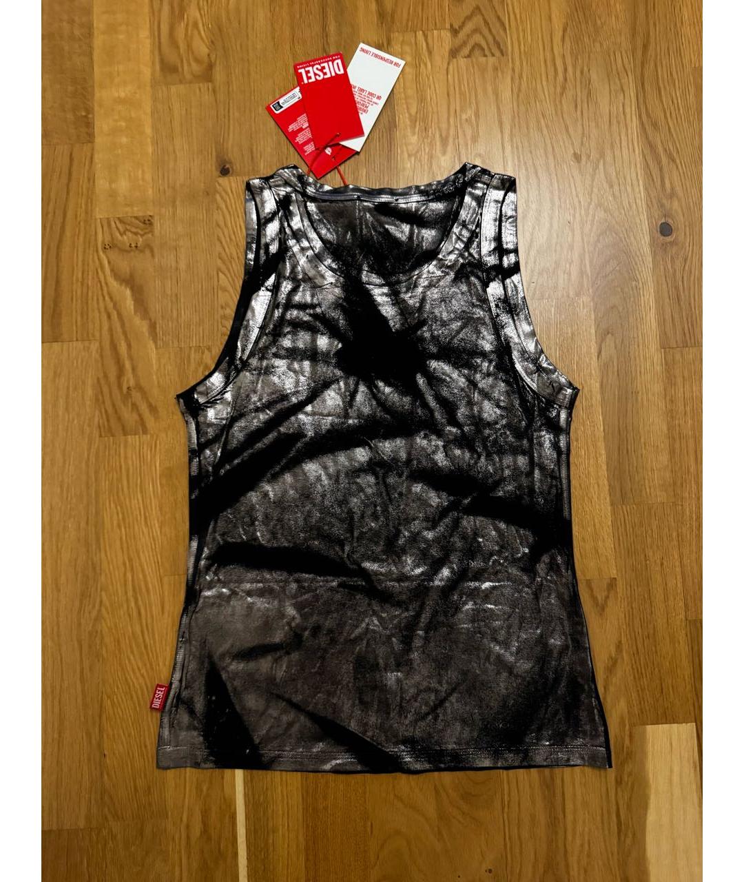 DIESEL Серебряная синтетическая майка, фото 2