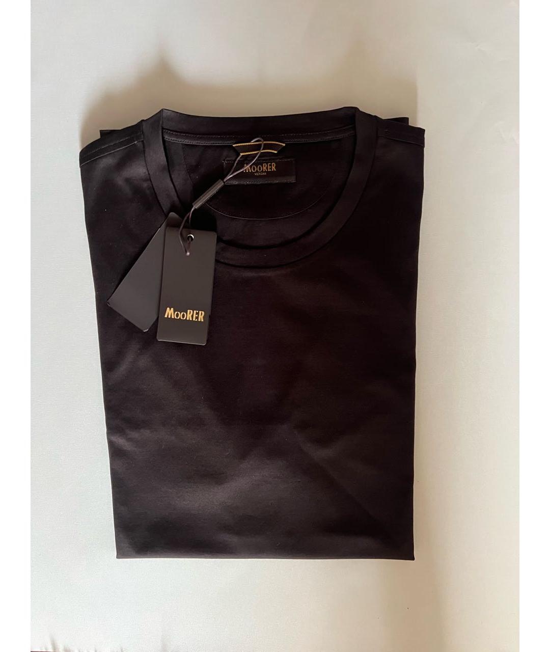 MOORER Коричневая хлопковая футболка, фото 3