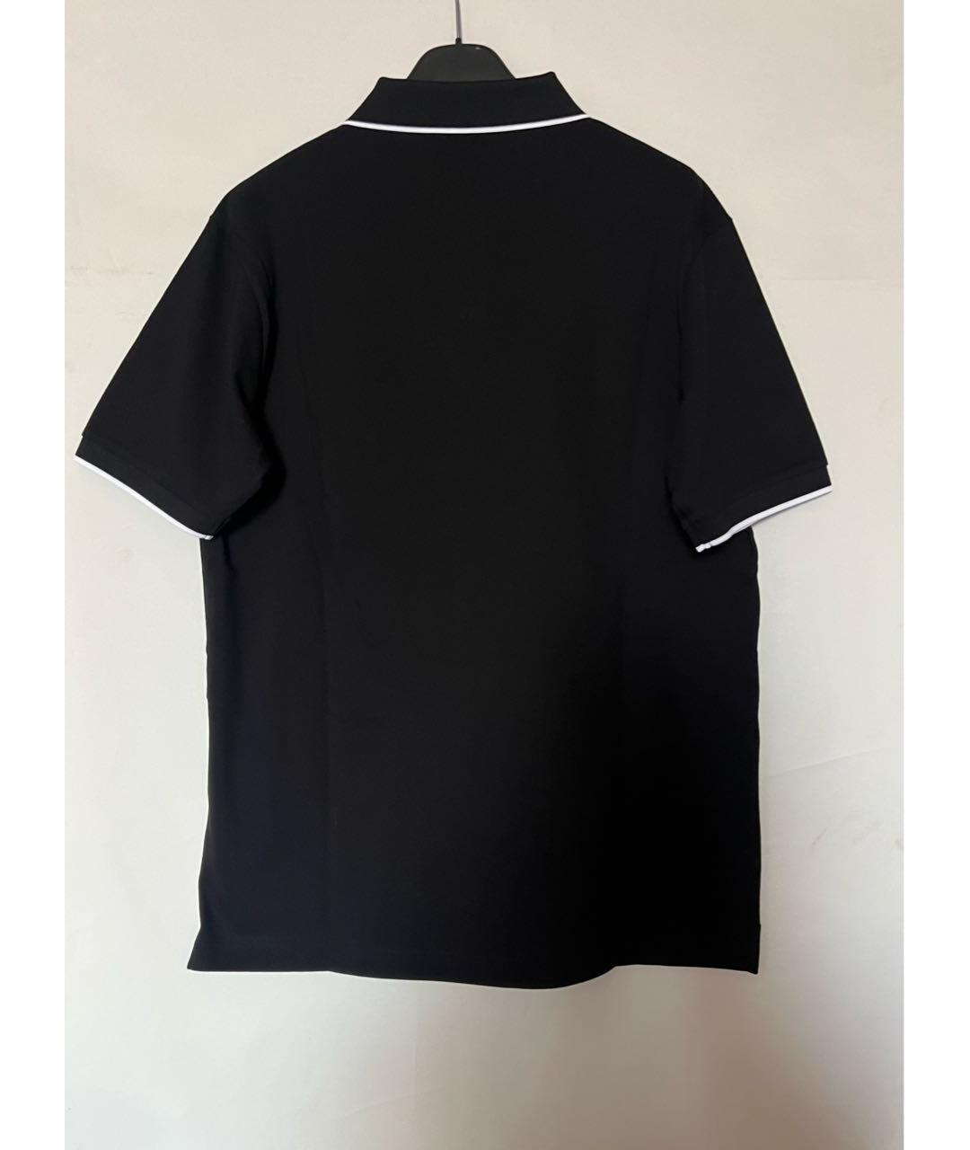 PRADA Черное хлопковое поло с коротким рукавом, фото 2