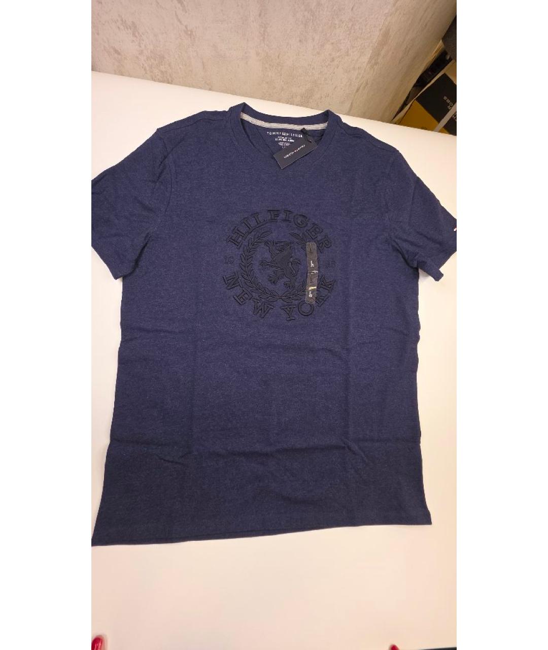 TOMMY HILFIGER Темно-синяя хлопковая футболка, фото 3