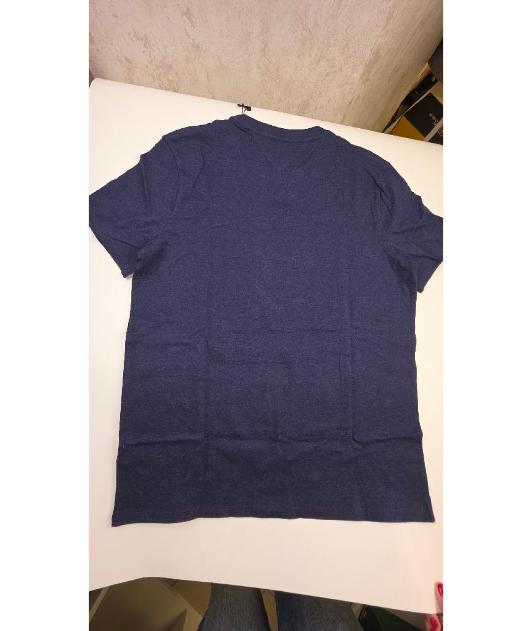 TOMMY HILFIGER Темно-синяя хлопковая футболка, фото 4
