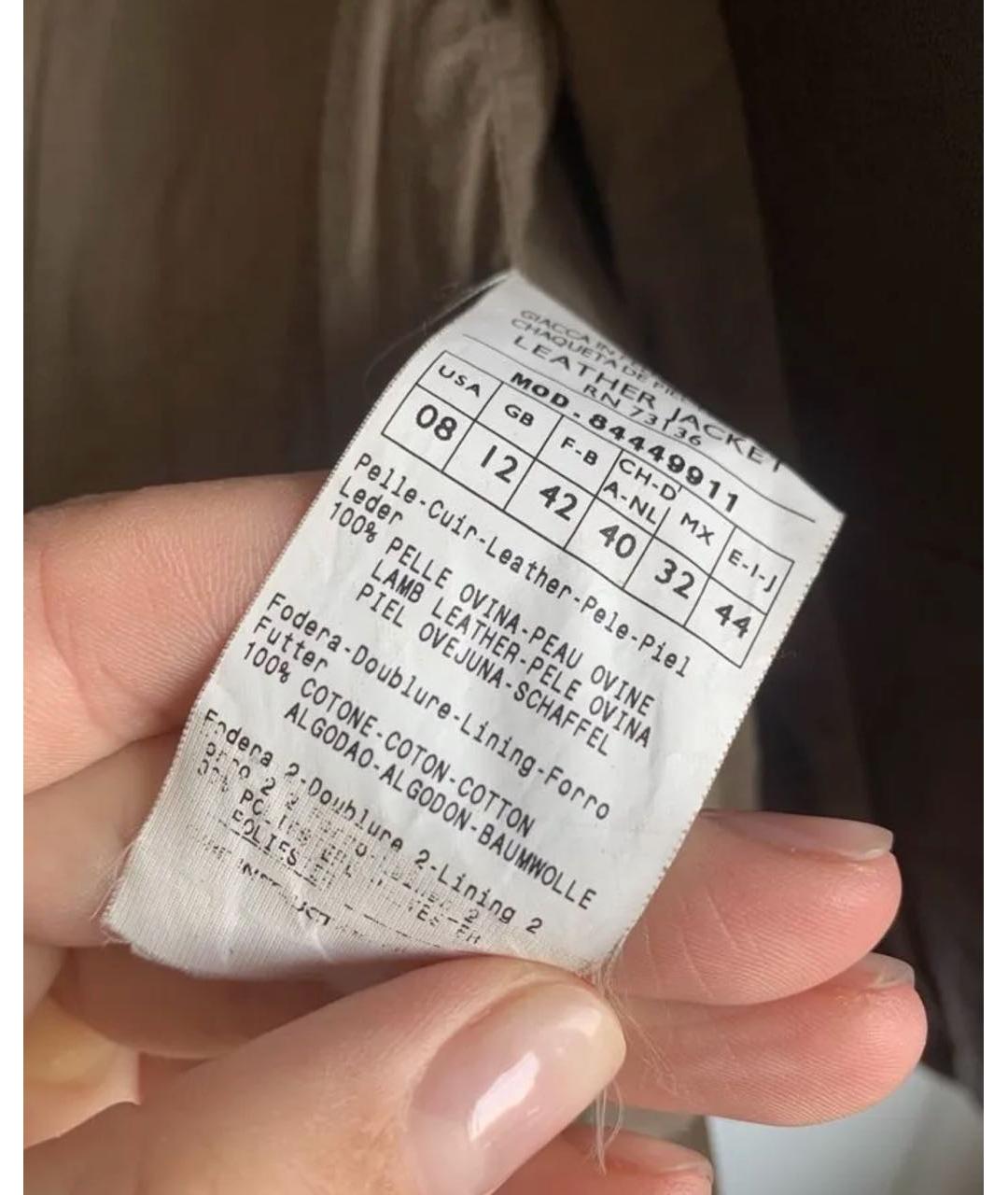 MAX&CO Антрацитовый кожаный жакет/пиджак, фото 3