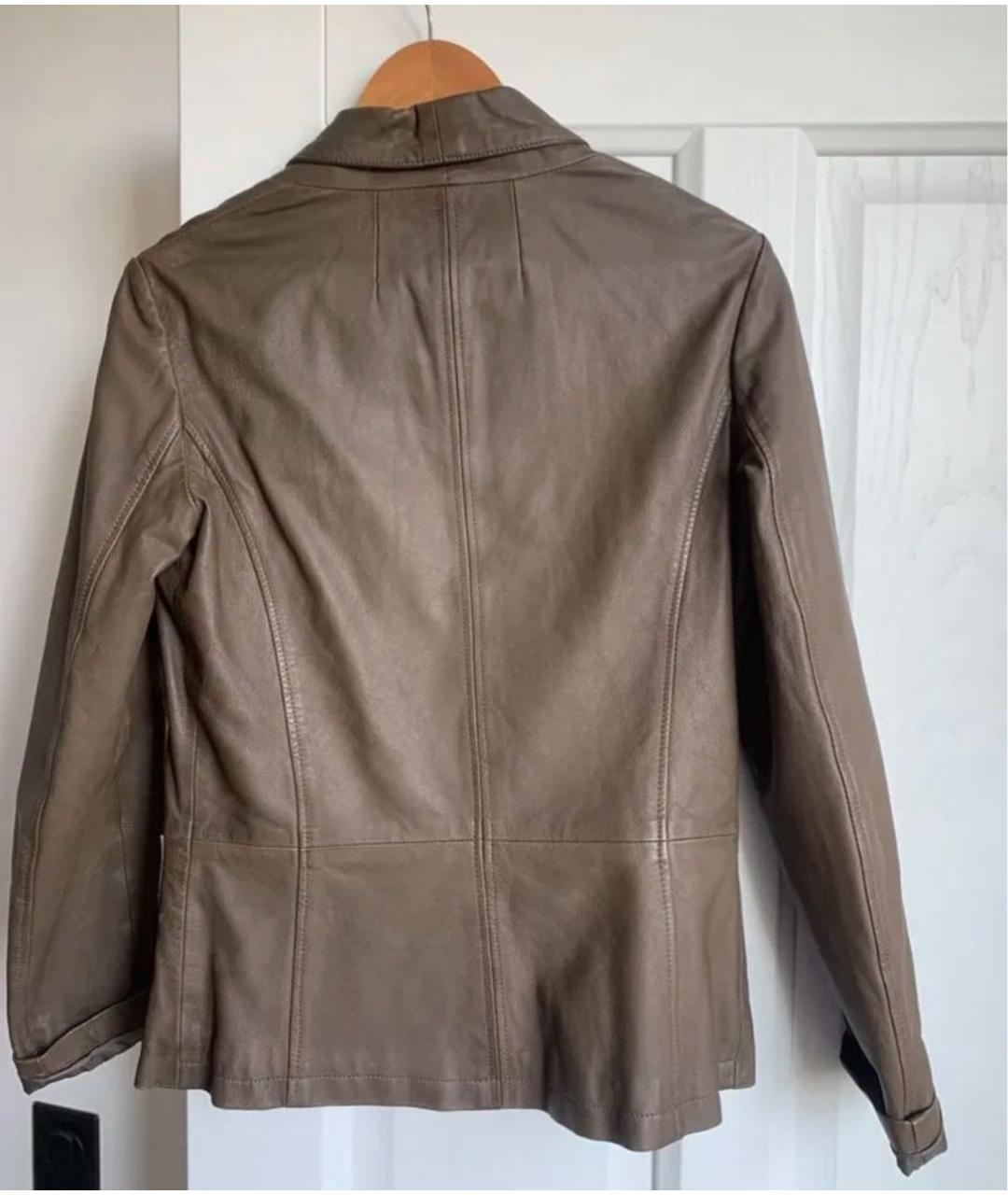 MAX&CO Антрацитовый кожаный жакет/пиджак, фото 2