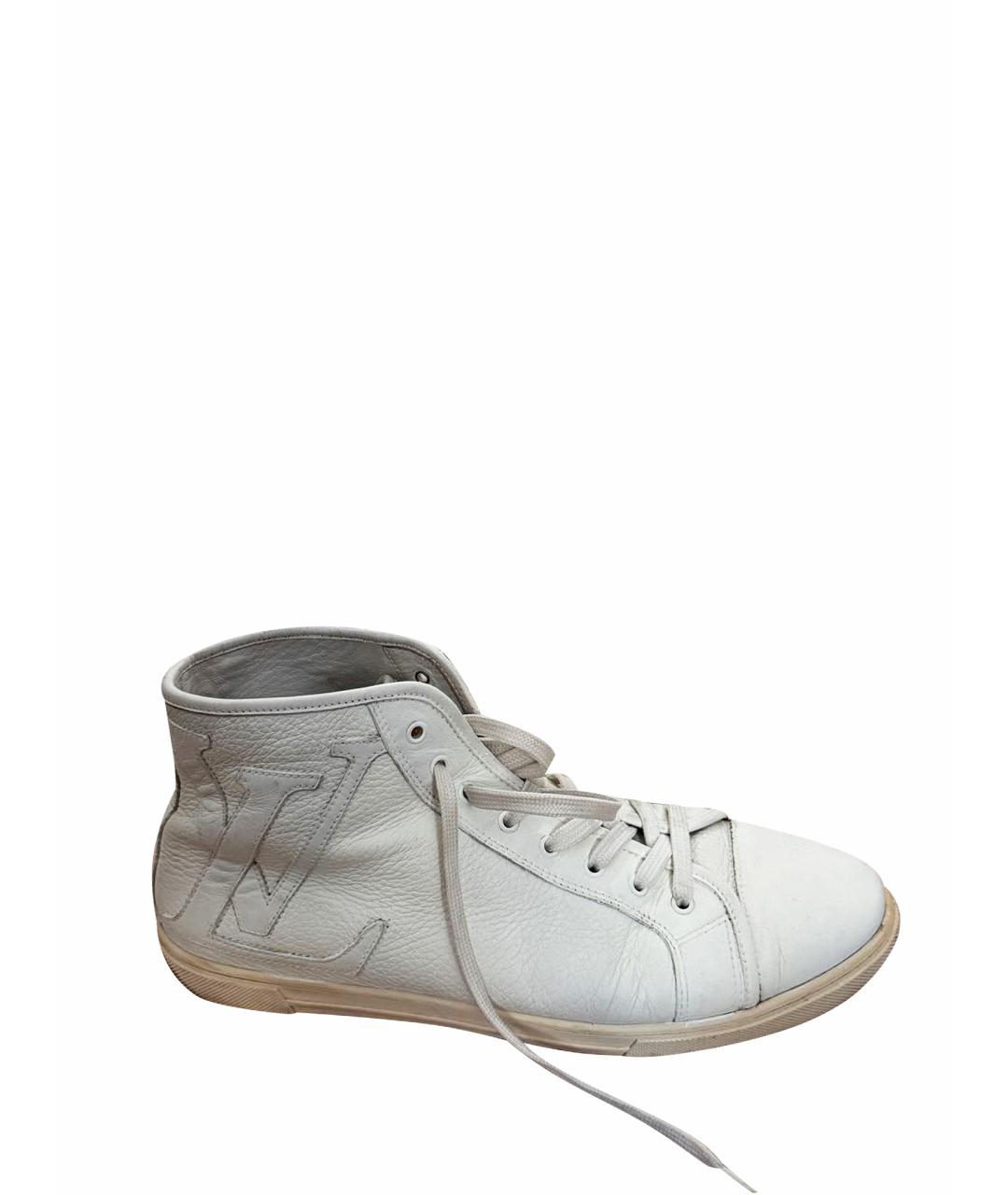 LOUIS VUITTON Белые кожаные кеды, фото 1