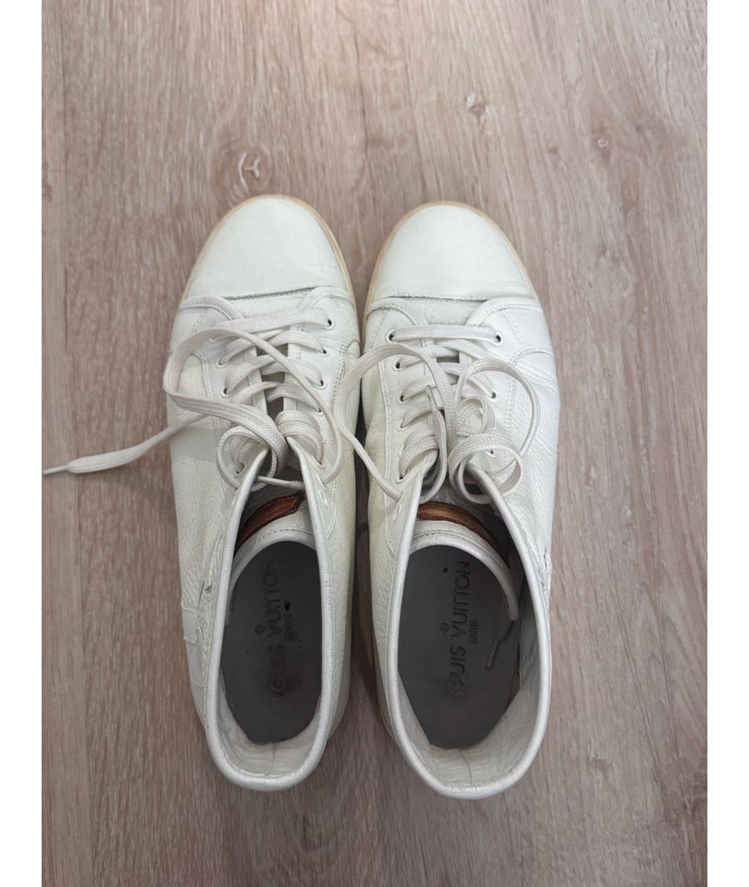 LOUIS VUITTON Белые кожаные кеды, фото 3