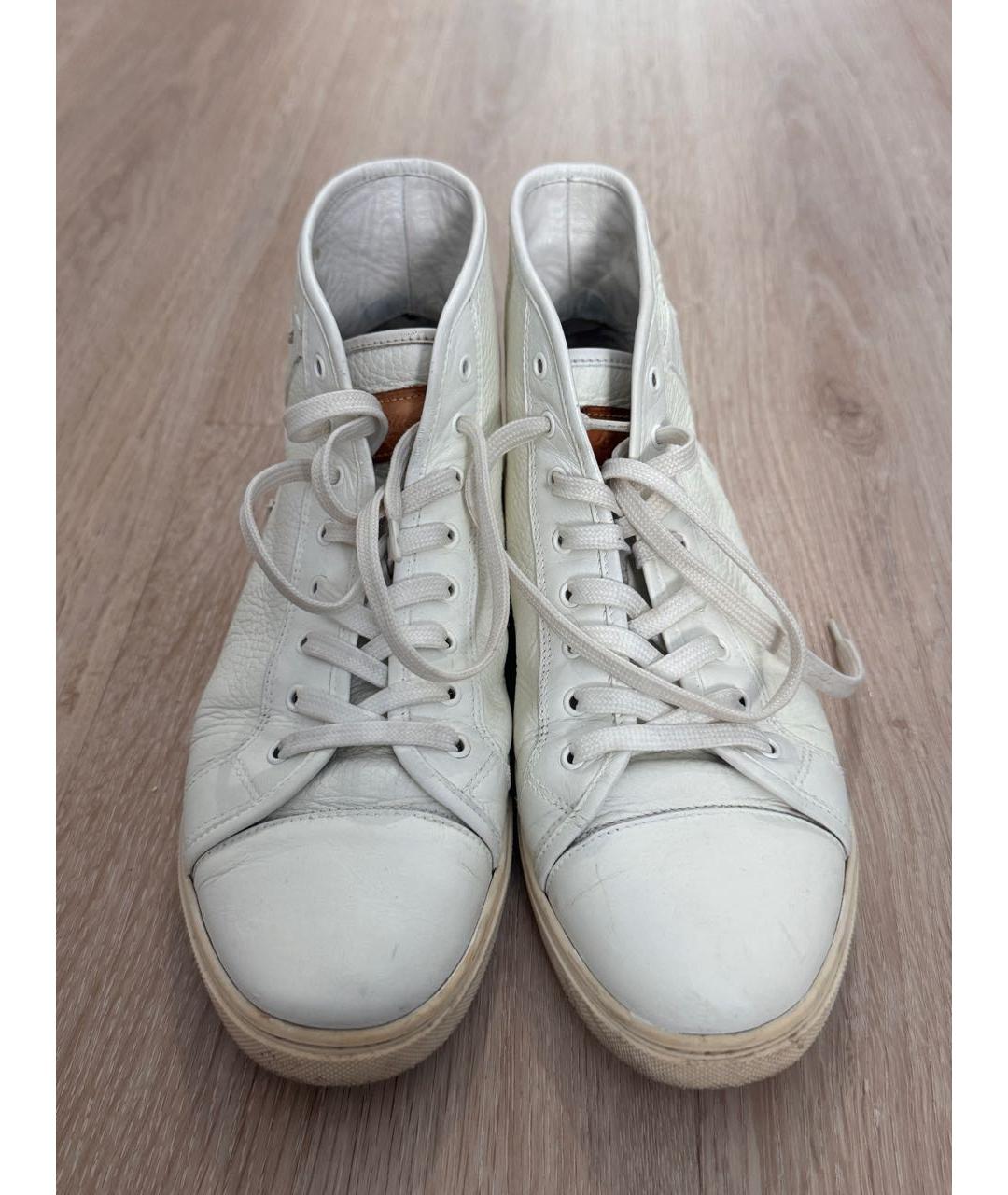 LOUIS VUITTON Белые кожаные кеды, фото 2