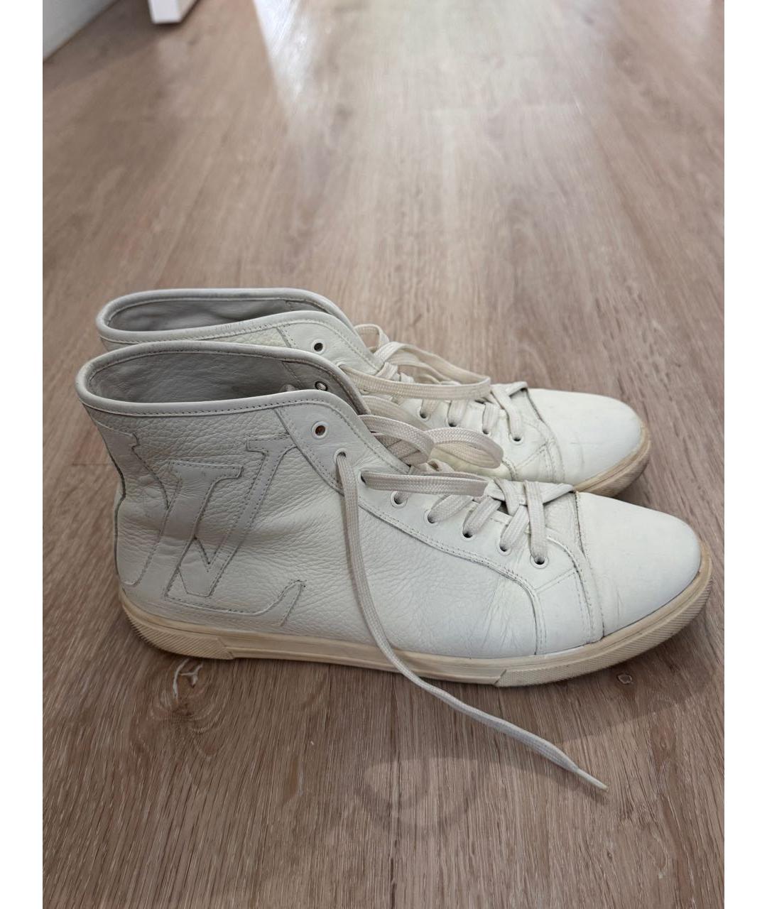 LOUIS VUITTON Белые кожаные кеды, фото 5