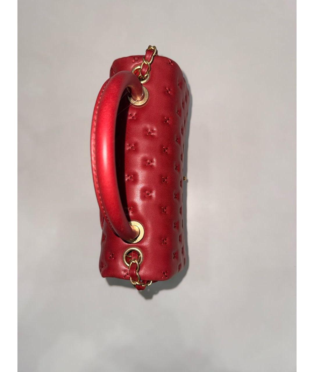 CHANEL Красная кожаная сумка через плечо, фото 8