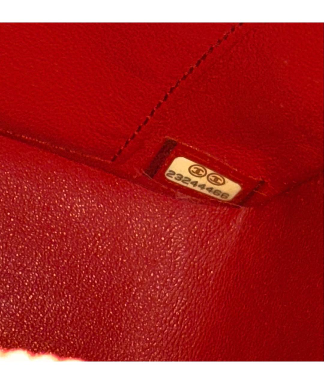 CHANEL Красная кожаная сумка через плечо, фото 6