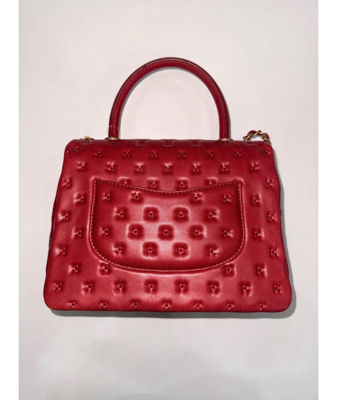 CHANEL Красная кожаная сумка через плечо, фото 3