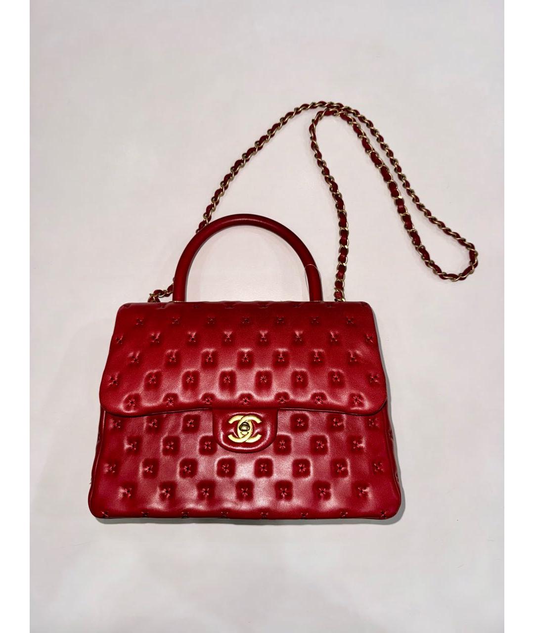 CHANEL Красная кожаная сумка через плечо, фото 9
