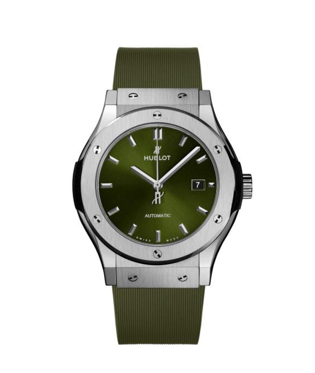 HUBLOT Зеленые титановые часы, фото 1
