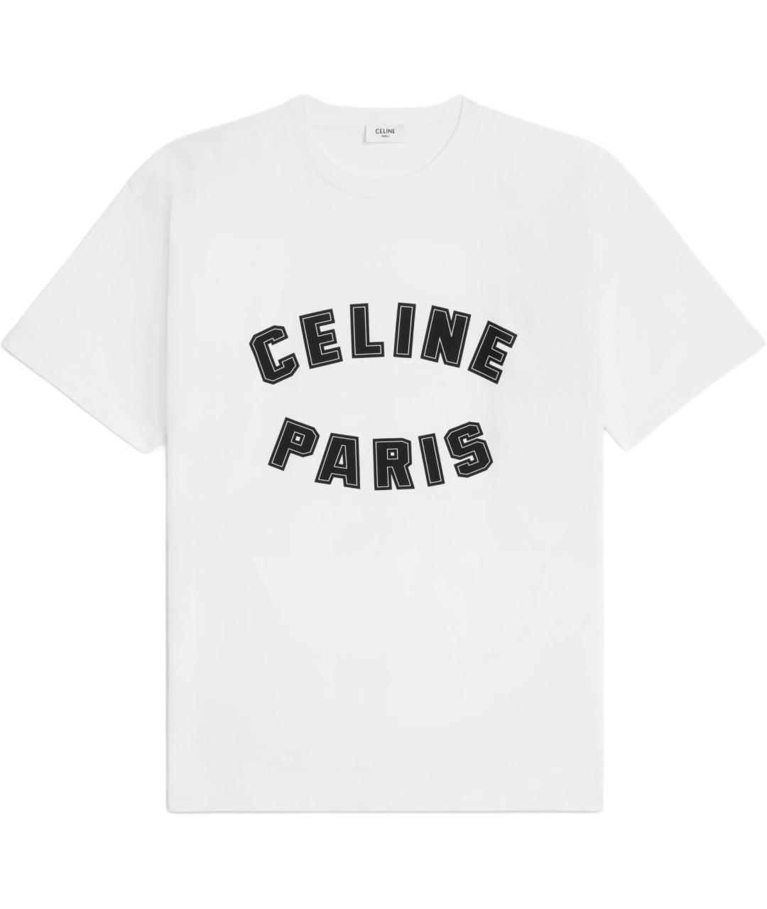 CELINE Белая хлопковая футболка, фото 1