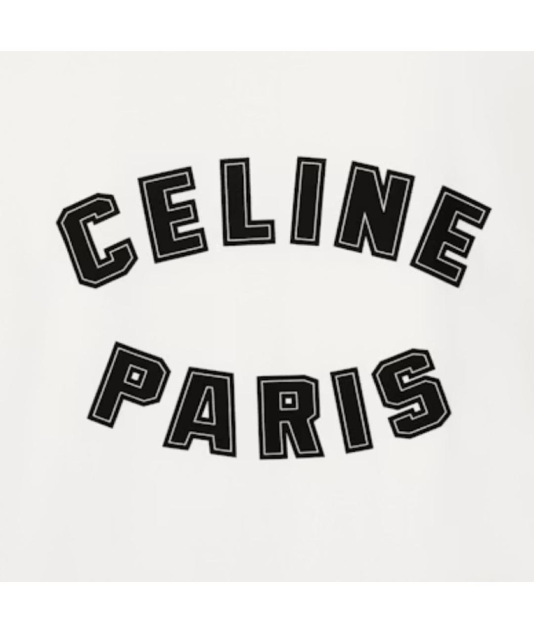 CELINE Белая хлопковая футболка, фото 3
