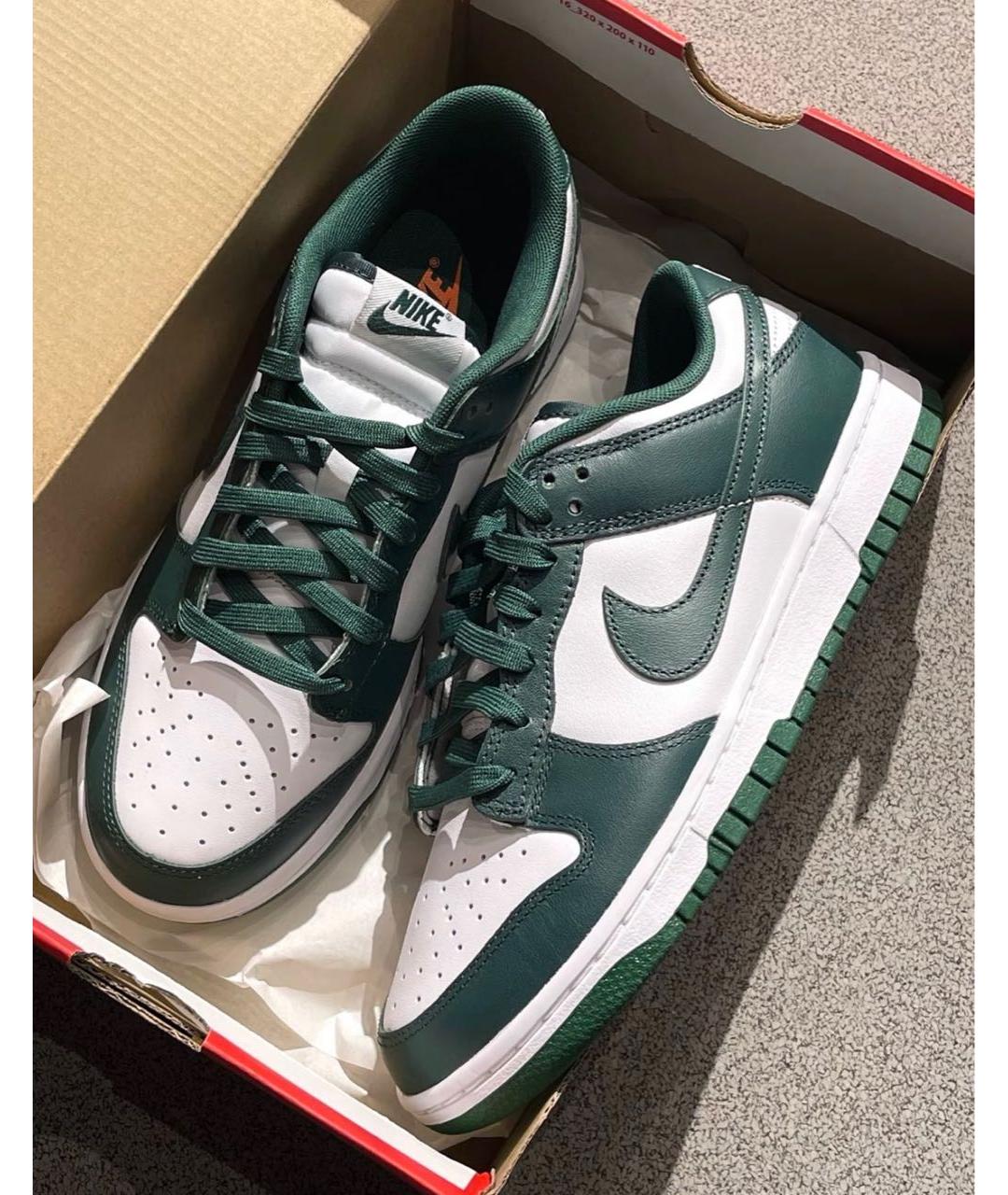 NIKE Зеленые кожаные кроссовки, фото 2