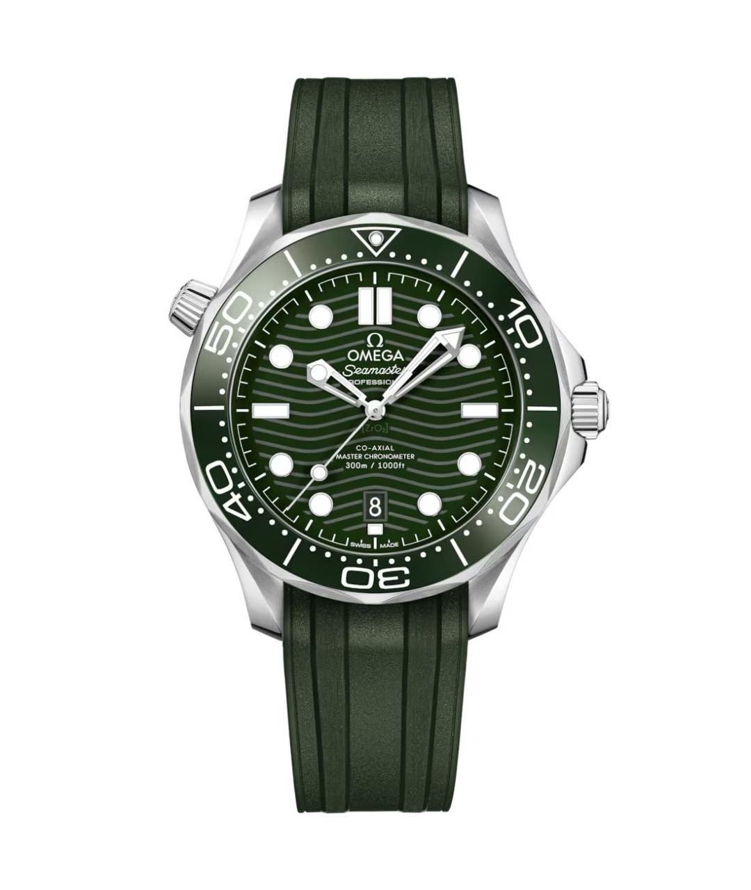 OMEGA Зеленые стальные часы, фото 1
