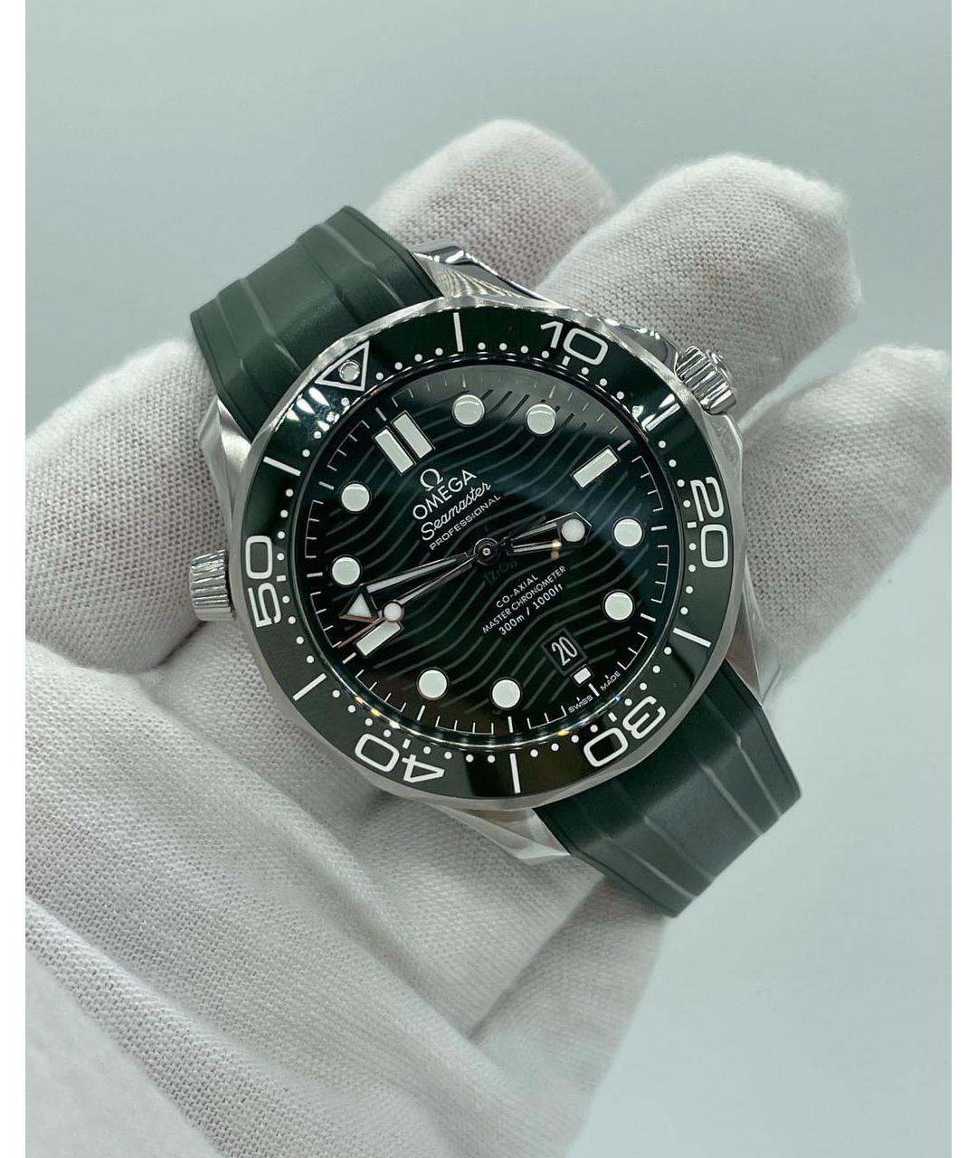 OMEGA Зеленые стальные часы, фото 3