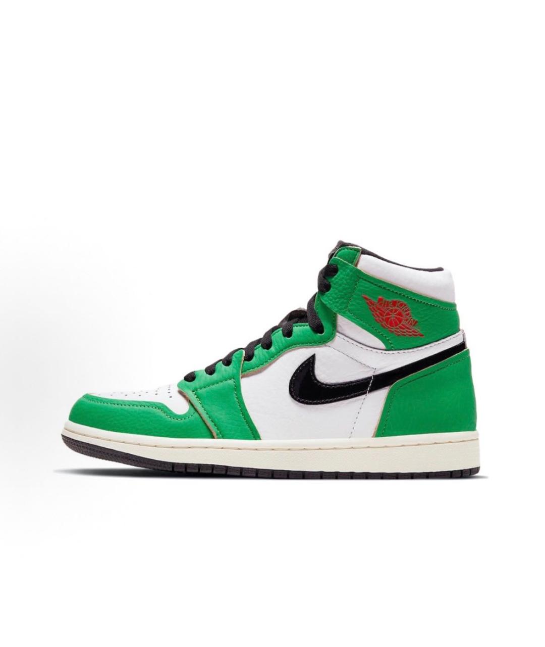 JORDAN Зеленые кожаные кроссовки, фото 3