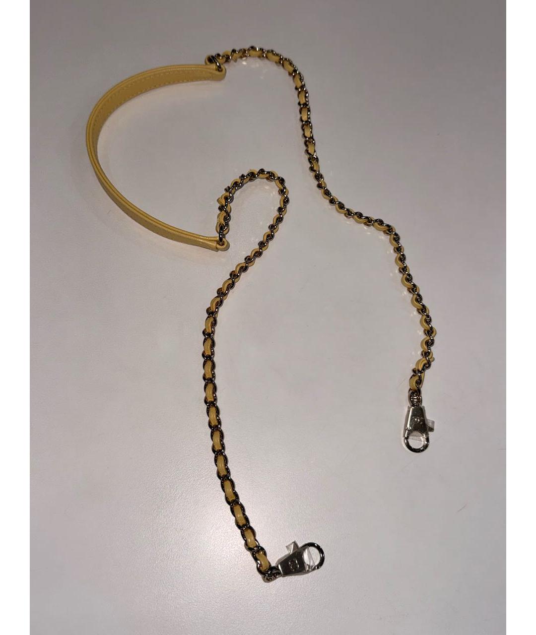 CHANEL Желтая кожаная сумка с короткими ручками, фото 7