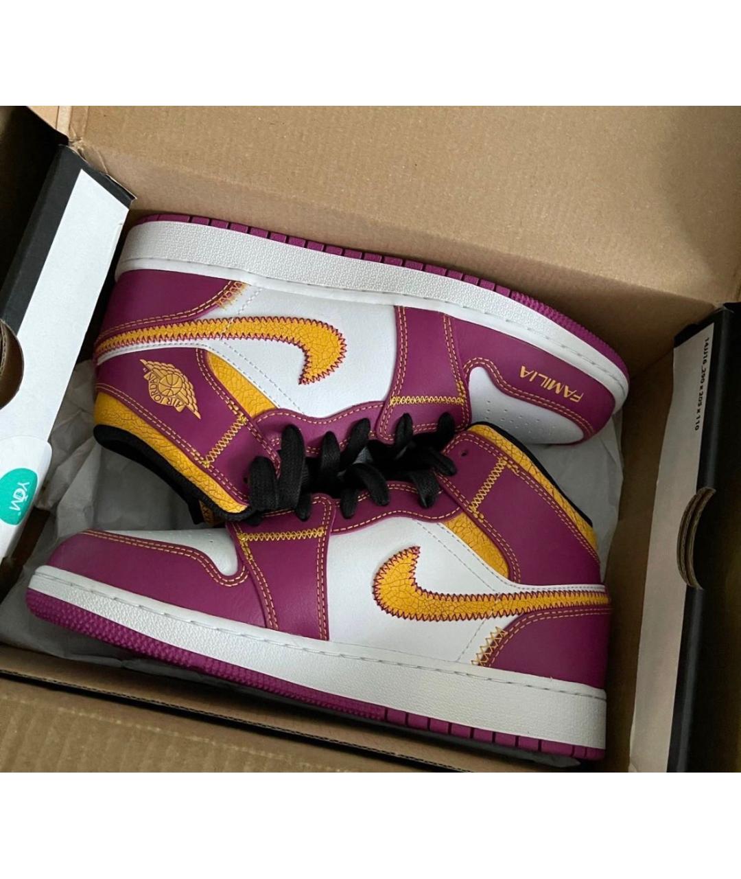 JORDAN Фиолетовые кожаные кроссовки, фото 2