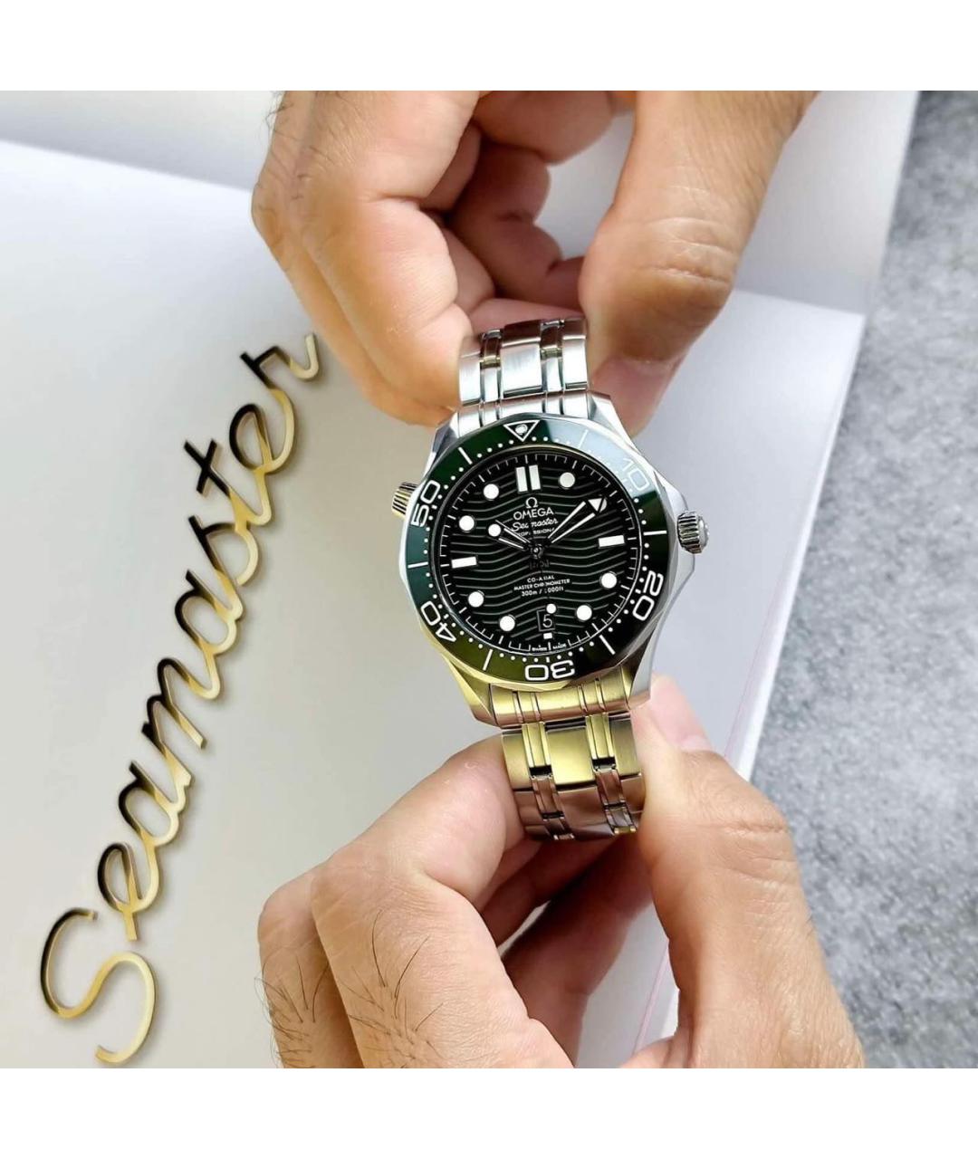 OMEGA Серебряные стальные часы, фото 5