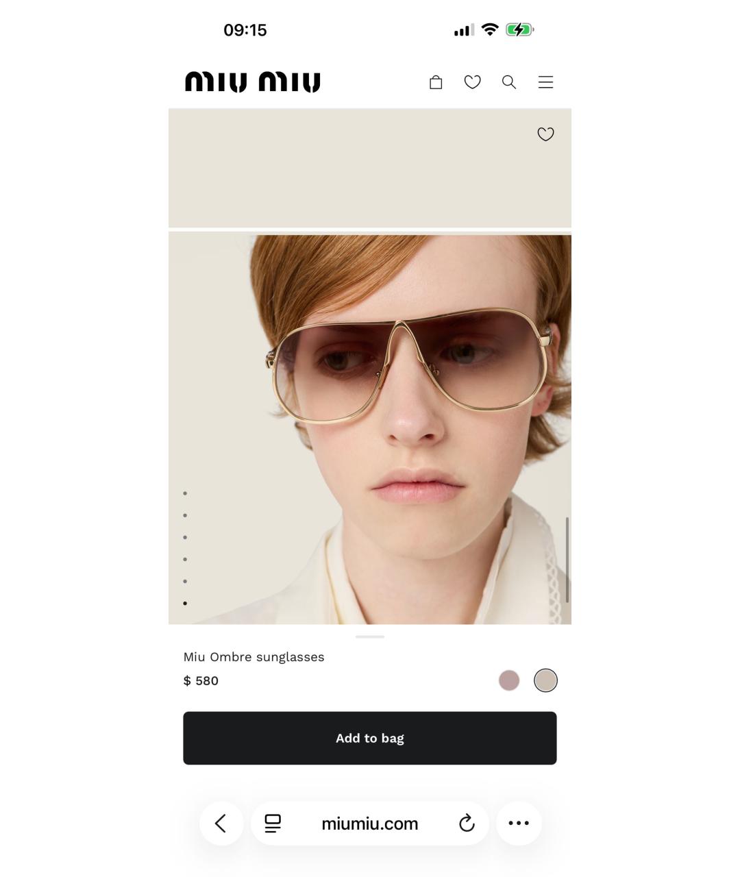 MIU MIU Золотые металлические солнцезащитные очки, фото 5