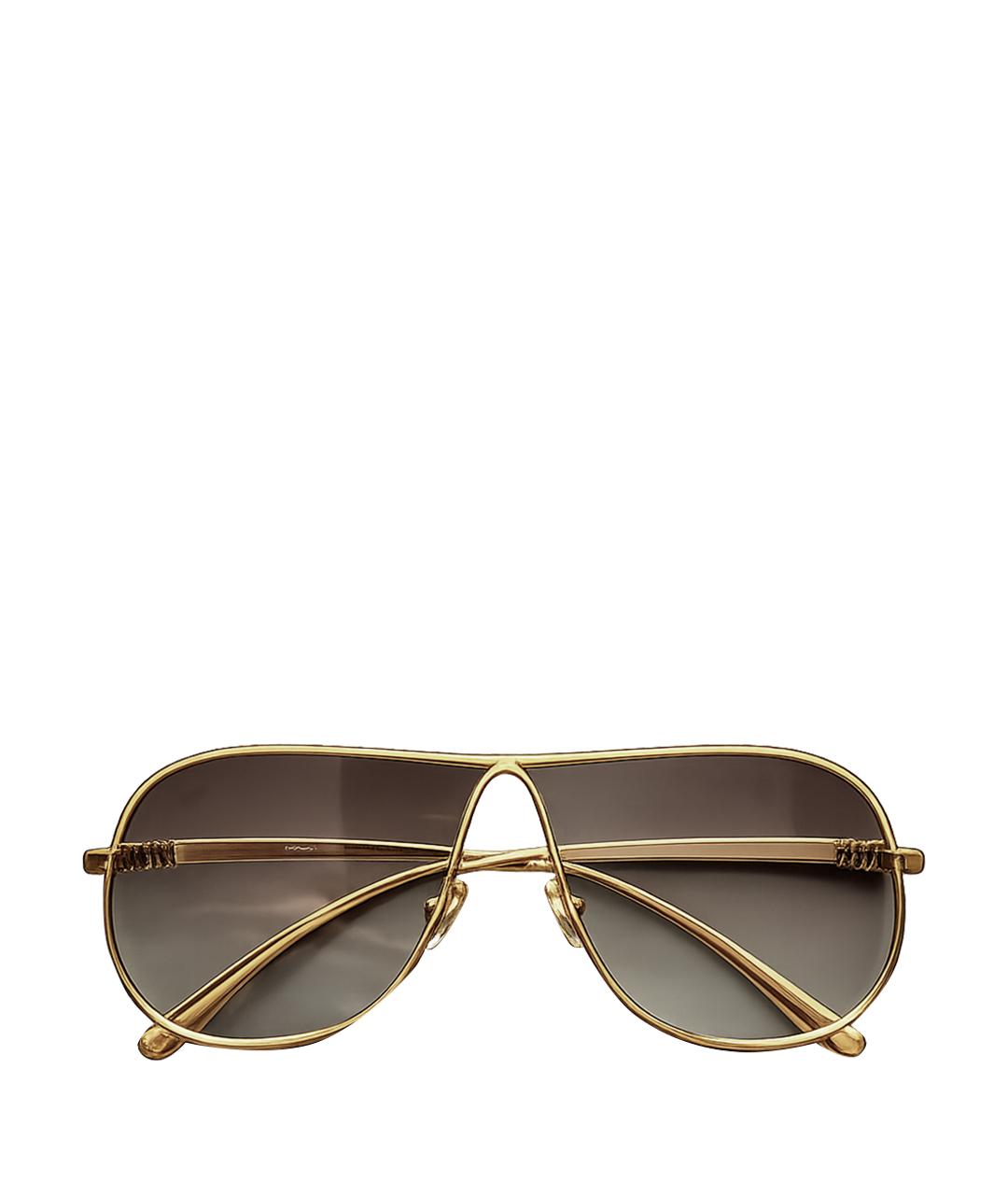 MIU MIU Золотые металлические солнцезащитные очки, фото 1