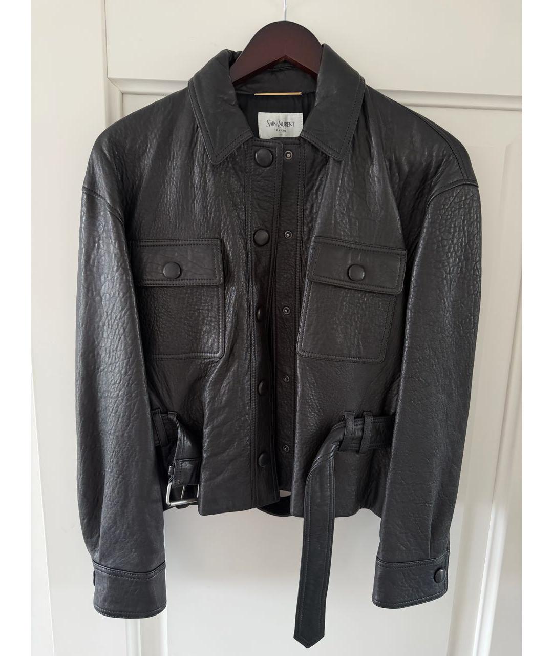 SAINT LAURENT Черная кожаная куртка, фото 5