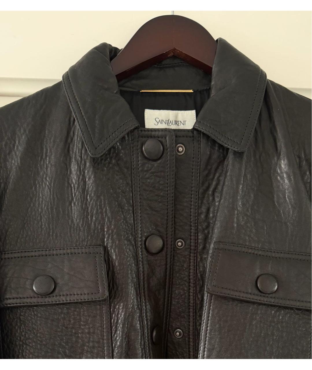 SAINT LAURENT Черная кожаная куртка, фото 4